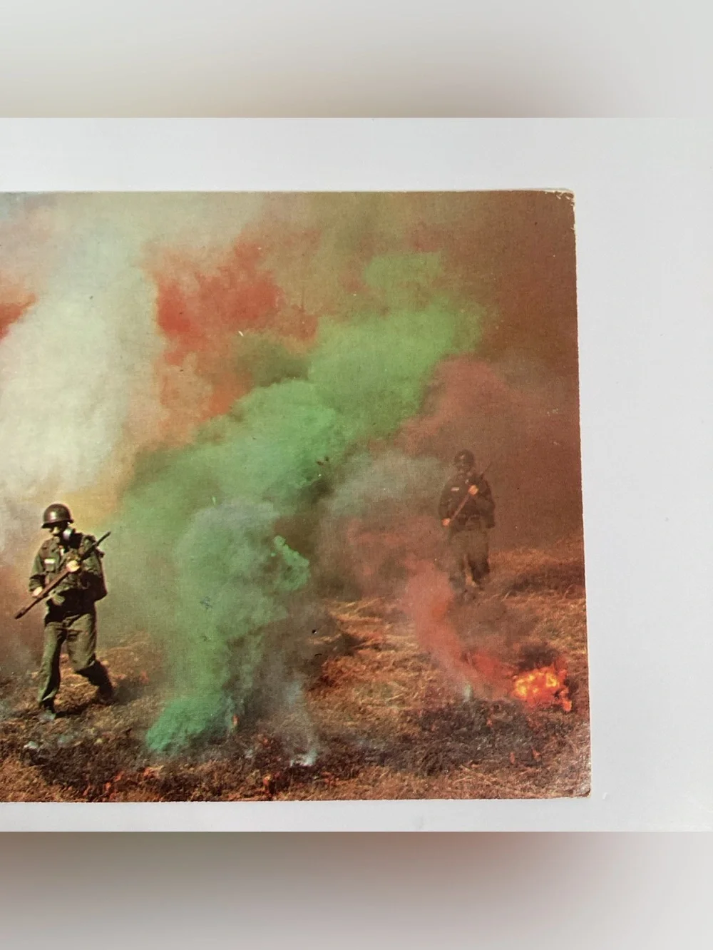 Soldiers Training Gas Attack Fort Leonard Wood Missouri, Vtg 60s Chrome Postcard